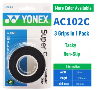 Yonex AC102C Tacky Non Slip Badminton Grip Racket Grip OverGrip
