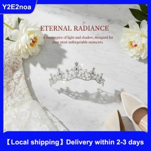 【Local shipping】 Wedding Hair Tiara Crystal Bridal Tiara Crown Silver Color Diadem Veil Tiaras Wedding Hair Accessories Headpieces Head Jewelry