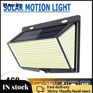 Solar LED Wall Light with Motion Detection 468 LEDs for Outdoor Pathway and Garden Illumination