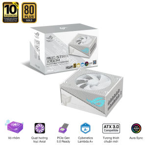Nguồn máy tính ASUS ROG STRIX 1000W Gold Aura White Edition/ 80 Plus Gold/ Full Modular/ SP006290 - Hàng Chính Hãng