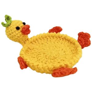 BETTERFORM Soft Knitted Crochet Animal Coaster Handmade Crochet Craft Non-slip Base Knitted Drink Coaster Fun Knitted Animal Shape Design Heat Insulation Coffee Pad Home Kitchen Table Decor