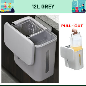 [12L] Borong365 2 in 1 Tong Sisa Dapur Segregate Kitchen Waste Hanging Bin Rubbish Bin Dustbin Garbage Bin Tong Sampah Dapur 干湿分离 二合一悬挂式厨余桶