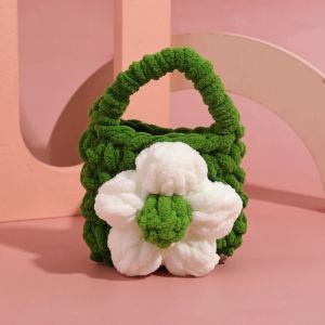 Crochet Bag Cute Knit Pouch Earphone Bag Kawaii Coin Wallet DIY Handmade Earphone Box Portable Soft Cute Creative Birthday Gift