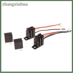 zhangxiuhua 4 Pin 5 Pin 30A 12V 24V Automotive Violet Relay Socket With Wire With Terminal Automotive Control Device Auto Car Relay