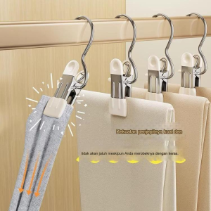 Gantungan Jemuran Baju Pakaian Dengan Klip Jepitan Besi Hanger Jepitan Stainless Kaos Kaki Topi Serbaguna