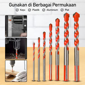 Mata Bor Multifungsi 3-12mm Set 7pcs Besi Granit Beton HSS Kayu Drill Bits BA-H21