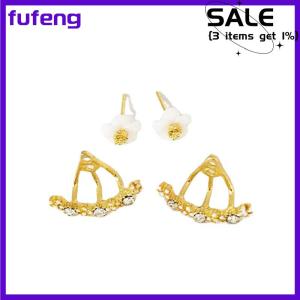 fufeng 1Pair Fashion Women Chrysanthemum Earrings Flower Earrings Couple Engagement Gift Party Hanging Earrings