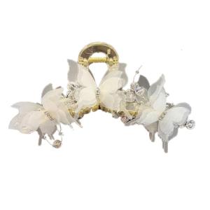 Acrylic Butterfly Hair Clip for Female Mesh Jaw Clip Casual Wear Headpiece Elegant Wedding Hair Grip Sweet Hair Ornament