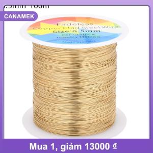 【CANAMEK】 100m 328ft fadeless đồng mạ thép dây uốn cong Kim Loại Điêu khắc dây cho nghề hoa trang sức làm 0.3 0.4 0.5mm
