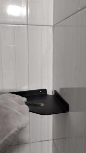 6 Inch Corner Shelf Wall Mounted Black Corner Shelf for Bathroom Kitchen Living Room – Aluminum Alloy Organizer for TV Accessories Speakers Cable Game Console Floating Shelves