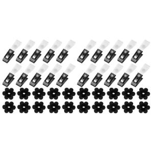 ธงติดเสาแบบปรับได้20ชิ้นสำหรับคลิปยึดเสาและตัวหยุดดอกพลัมสำหรับตกแต่งสวน