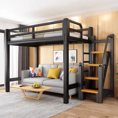 Queen Loft Bed For Adults & Children 300KG Weight Support Bed Room Loft Bed Children With Stair Climbing Katil Loteng