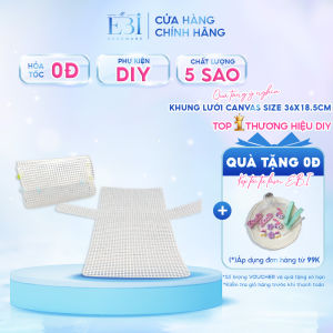 Khung Lưới Canvas Tấm Lưới Làm Túi Tự Đan/Túi Handmade Lỗ Lớn Size 18x36cm - EB36