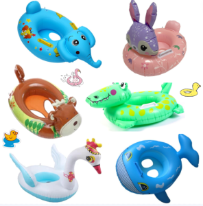 Animal Head Split Ring Pool Floats Bundle Monkey Swim Ring for Kids