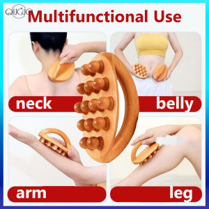 14 Beads Wood Meridian Brush Whole Body Massage Brush Household Handheld Scraping Massager Dredge Meridians Relieve Pain Fatigue for Head Neck Shoulder Belly Arm Back Leg