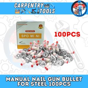 Manual Nail Gun Rivet for Steel 100pcs Fire Nails Adjustable Power for Versatile Use