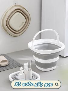 Xô gấp dung tích lớn dùng trong gia đình ký túc xá sinh viên xô di động xô câu cá ngoài trời