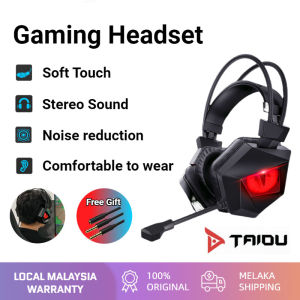 TAIDU Gaming Headset LED 3.5mm Game Headphone Stereo Gaming Headphones with Mic Noise Reduction Game Earphone For PC
