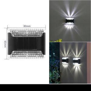 Multi-LED Solar Wall Lights Outdoor Luminous Lighting IP65 Waterproof Up and Down Wall Lamp for Garden Yard Decoration Solar Light