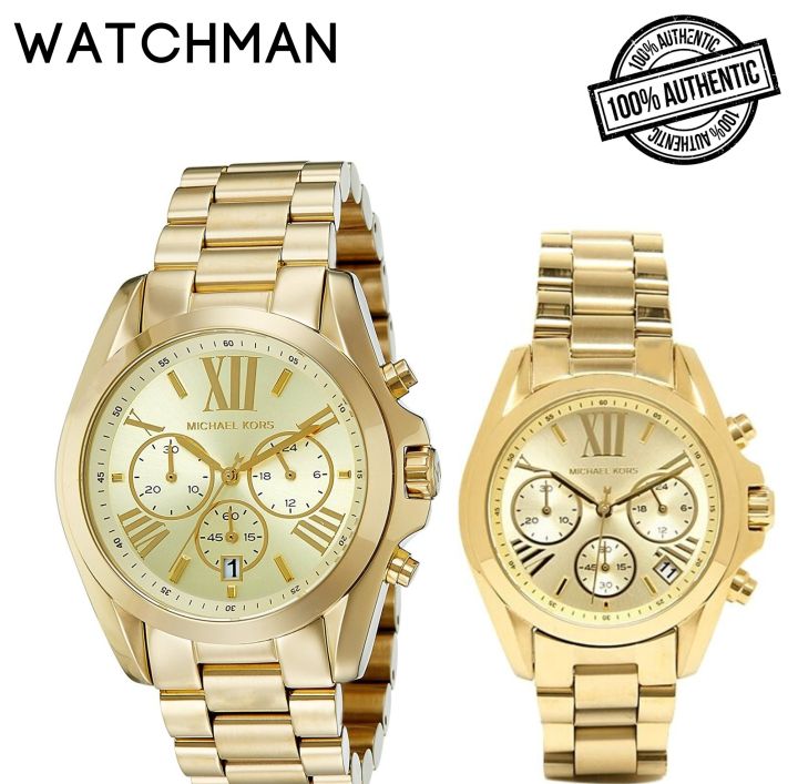 SG] Michael Kors MK5605 / MK5798 Bradshaw Light Gold Watch (Couple 