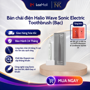 Bàn Chải Điện Tích Hợp Công Nghệ Chuyển Động Kép Halio Wave Sonic Electric Toothbrush - Bảo Hành 24 Tháng