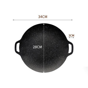 Nipiin  Grill Pan Non Stick  BBQ Griddle Frying Pan Kitchen Cookware Outdoor Camping For Stove 28cm 34cm 38cm
