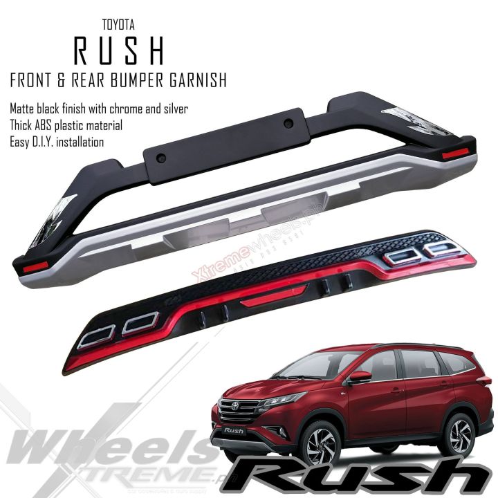 Toyota Rush 2019-2022 with Red Front and rear Bumper Nudge Protector ...