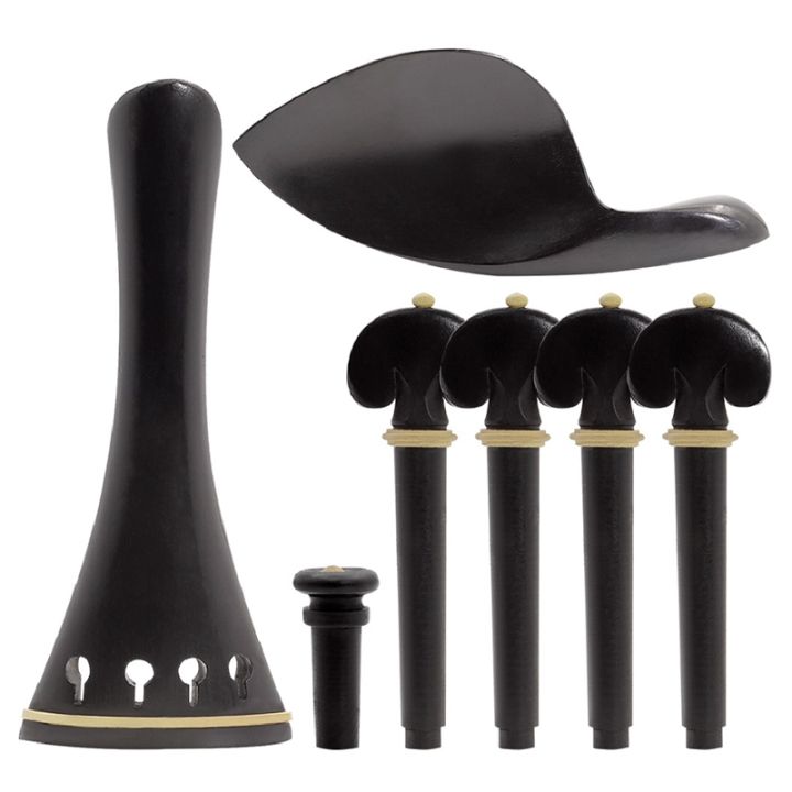 Ebony Wood Violin Pegs Chin Rest Violin Chinrest End Pin Tuner