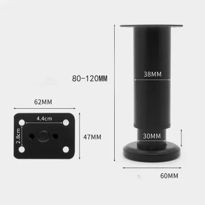 8/18/25cm Adjustable Metal Furniture Legs Stainless Steel Sofa Table Stand Table Height Extender KKPH
