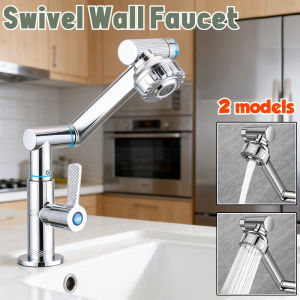 Single Cold Wall Tap for Kitchen Sink 180° Swing Arm with Two Water Modes Kitchen Universal Wash Tap