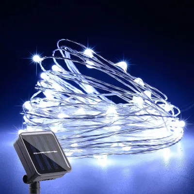 32m Đèn LED Năng Lượng Mặt Trời Đèn Dây Ngoài Trời Cho Kỳ Nghỉ Tiệc Giáng Sinh Đèn Thần Tiên Chống Nước Vòng Hoa Sân Vườn