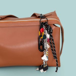 HOLLYII Colorful Lock Bag Pendant Sea Shell Keychain Phone Case Chain Fashion Rope Independent Bag Accessory Backpack Decor