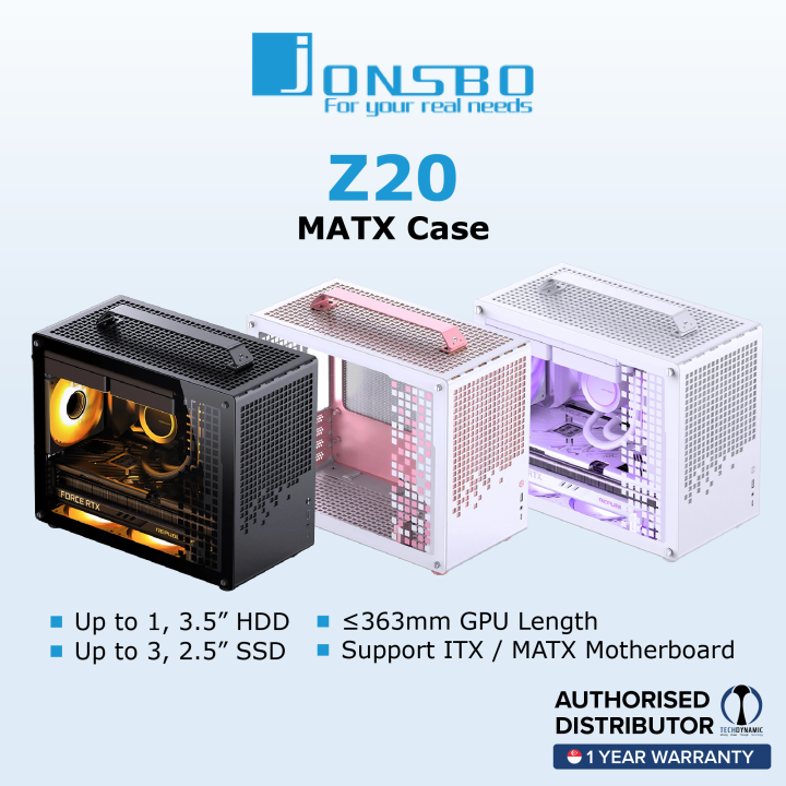 JONSBO Z20 Micro-ATX PC Case - White, Pink & Black | Lazada Singapore