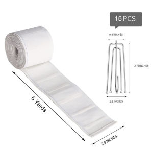 6Meter Curtain Pleater Tape with Hook Kit 15Pcs Curtain Pleater Hook Pleat Curtain Tape Accessories