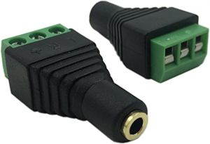 High-Quality Golden Plated 3-Pin TRS Female to 3-Screw Terminal Audio Adapter Connector for Electronics