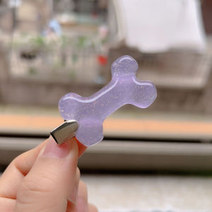 Korean version of purple cute jelly color bone hair clip female summer side bangs broken hair duckbill clip hairpin headdress