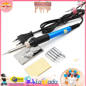 MAX COD - Solder Iron Adjustable Temperature 60W + 5 Kepala Tips Solder 220V 50HZ / Solder Iron Adjustable Fast Heating Temperature 60W with 5 Tips - Black