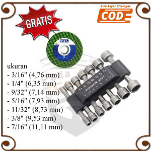 Mata Sok Magnet Sock Bor Roofing Baut Sekrup Baja Ringan 1 SET 14PCS