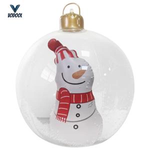 Festive Inflatable Christmas Decor Ball Large PVC Lighted Ornament for Indoor and Outdoor Use