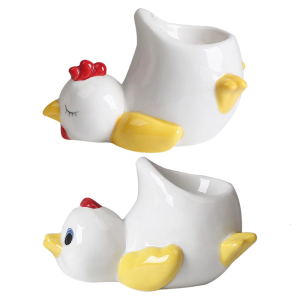 Ceramic Eggs Holders Chicken or Duck Design For Breakfast Easy To Clean Porcelain Design Childhood Memory Kitchen Gift