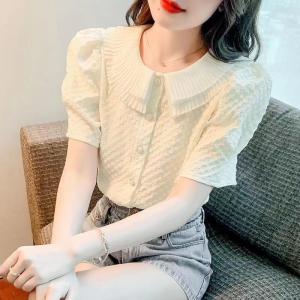 Womens Shirt Fashion Korean Version Unique Short Sleeve T-shirt Women Commuter Short Shirt Women