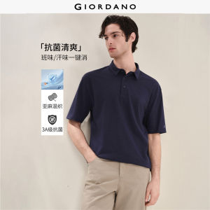 Giordano Men Women Linen Polo Shirt Free Shipping 01016460