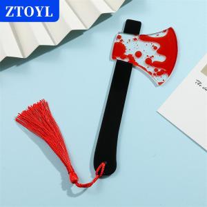 [COD] ZTOYL ชุดธีมสยองขวัญสุดสร้างสรรค์1ชิ้นของขวัญที่คั่นหนังสือมีพู่อะคริลิคใส