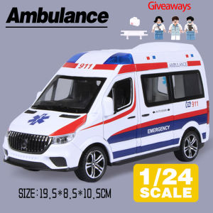 LEO 1:24 Benz Sprinter Ambulance Diecast Model Car Alloy Cars Toys Collection Gift For Kids Boy Girl
