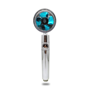 Shower Head Water Saving Flow 360 Degrees Rotating With Small Fan ABS Rain High Pressure Spray Nozzl