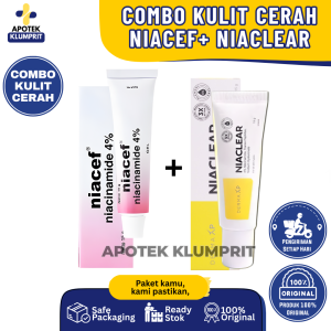 Paket Kulit Cerah Niacef 4% + Niaclear 4% Paket Hemat Niacinamide Mengatasi Jerawat Mengecilkan Pori Mencerahkan Flek Hitam (Hiperpigmentasi) Mengurangi Kemerahan Memperkuat Skin Barrier Dan Menjaga Kelembapan Kulit