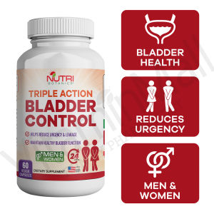 Nutri Botanics Bladder Control Supplement for Women & Men - Reduce Sudden Urge to Go to the Bathroom Urinary Leak - Bladder Support - 60 Capsules