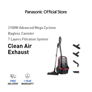 Panasonic MC-CL607 2100w Cyclone Bagless Canister Vacuum Cleaner With Hepa Filter MC-CL607RV47