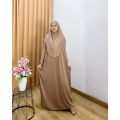 Mecca abaya set hijab gamis syari'i model terbaru 2024 bahan jersey premium jumbo M L XL/gamis polos adem viral gratis pashmina. 