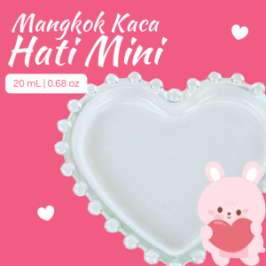 Mangkok Kaca Hati Mini 100 mL | Mangkok Sambal | Mangkok Puding